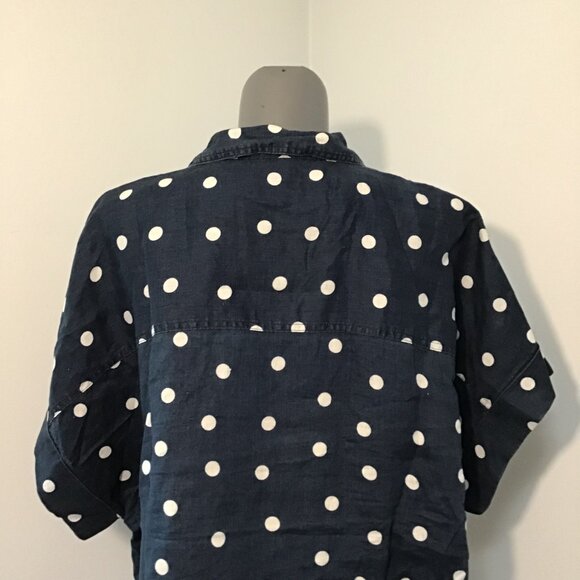Marks & Spencer Pure Linen Polka Dot Shirt  Size 18 - Picture 6 of 14